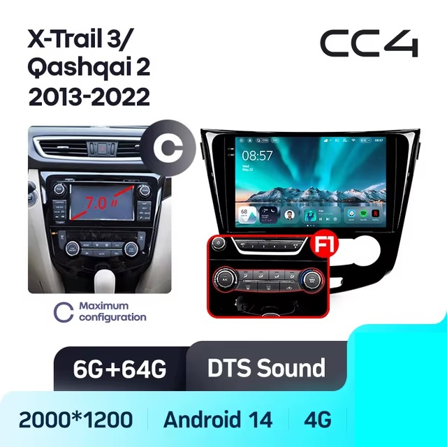 Teyes cc4 ��� Nissan X-Trail T32 Qashqai J11
